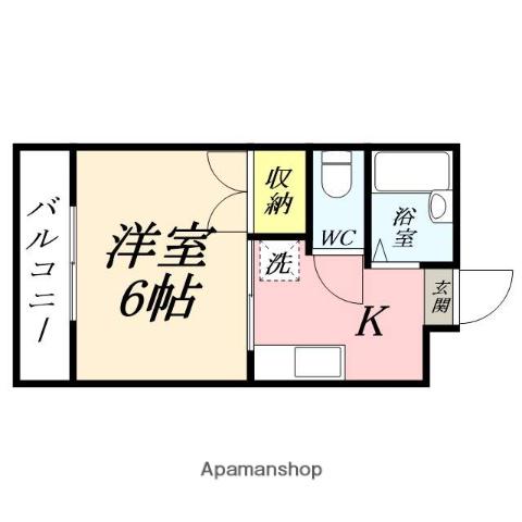 リバーサイド幸和(1K/1階)の間取り写真