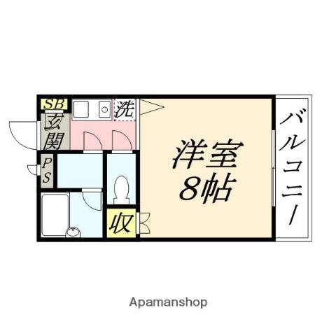 プリメゾン岡山南方(1K/1階)の間取り写真