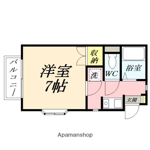 コーポヒロ(1K/1階)の間取り写真
