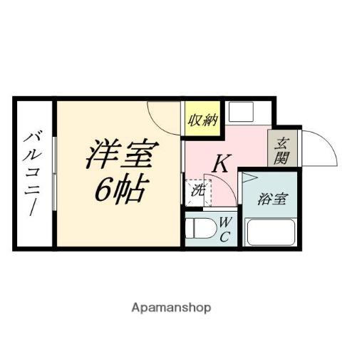 AKKマンション(1K/3階)の間取り写真