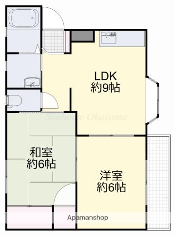 ジョイフル21(2DK/2階)の間取り写真