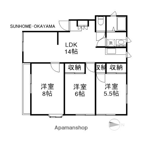POSH HOUSE 2(3LDK/1階)の間取り写真