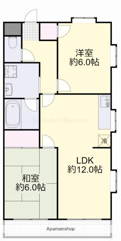 グランデュール東古松(2LDK/6階)の間取り写真