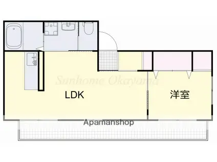 入江ビル(1LDK/4階)の間取り写真