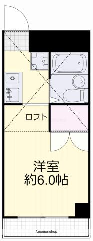 アップルハウス桑田(1K/4階)の間取り写真