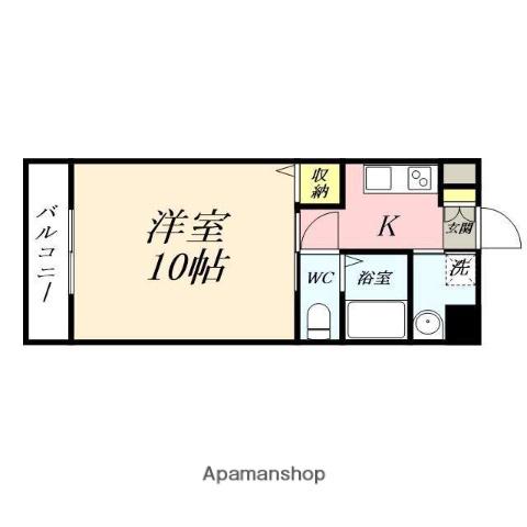 柳町Aマンション(1K/8階)の間取り写真