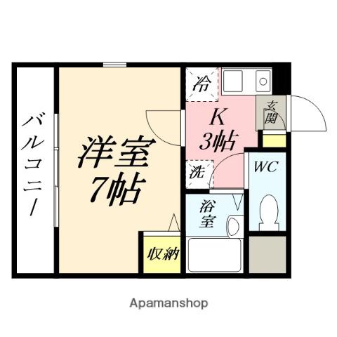 CASANUAGE(1K/2階)の間取り写真