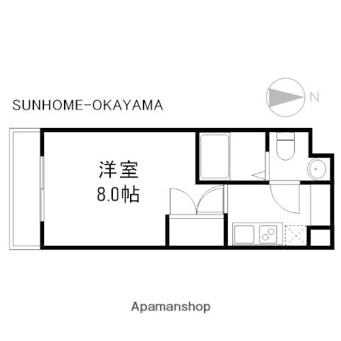 ルマンジュ津高(1K/1階)の間取り写真