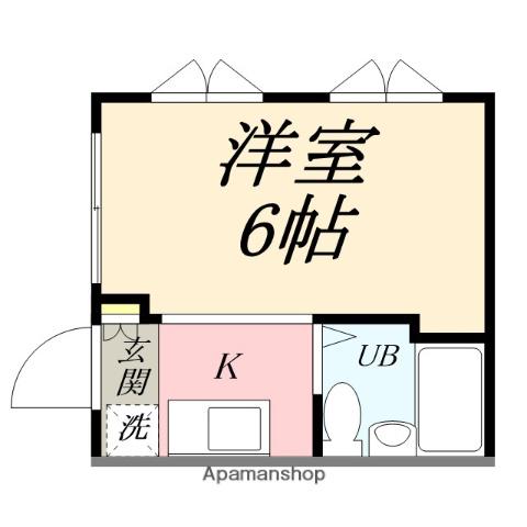 カサボニータ(ワンルーム/3階)の間取り写真