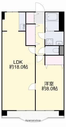 アークハイツ鹿田(1LDK/5階)の間取り写真