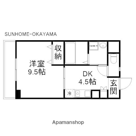 コザックス(1DK/5階)の間取り写真