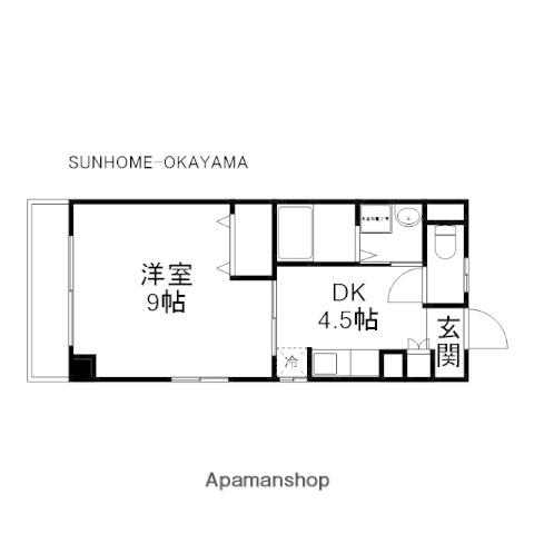 コザックス(1DK/8階)の間取り写真