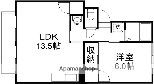 コーポベルフラワー(1LDK/2階)の間取り写真