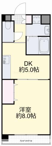 COCO学南町(1DK/1階)の間取り写真