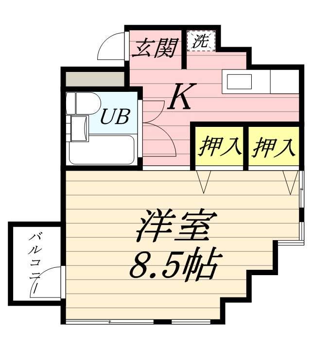 セシルタワー(1K/12階)の間取り写真