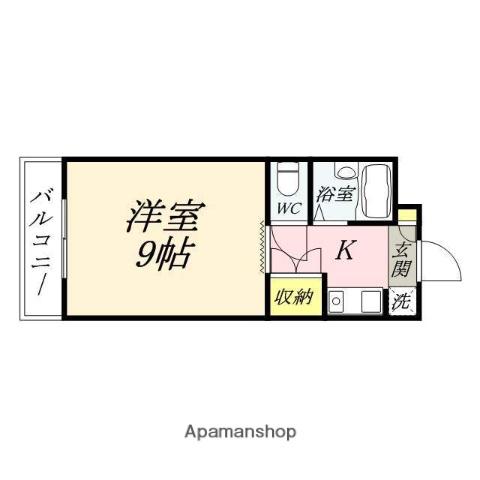 サニーハイツ今(1K/3階)の間取り写真