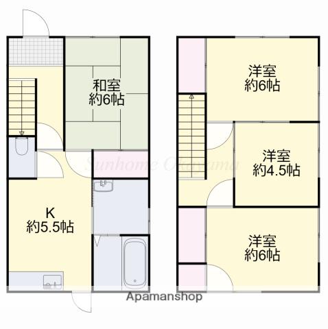 田口コーポ2(4K/2階)の間取り写真