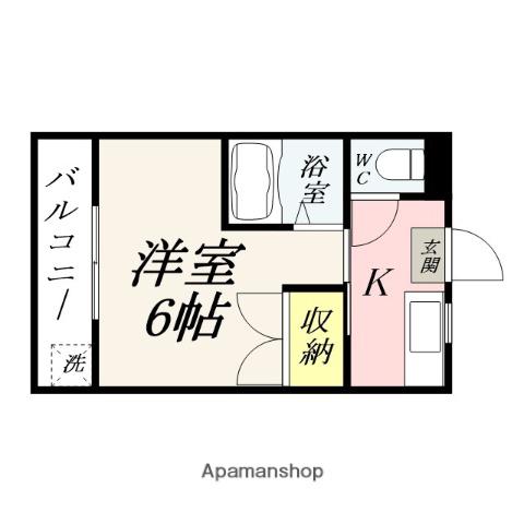 アーバンライフ泉田Ⅱ(1K/4階)の間取り写真
