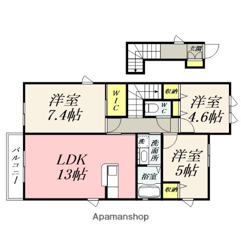 シャーメゾン原尾島Ⅲ(3LDK/2階)の間取り写真