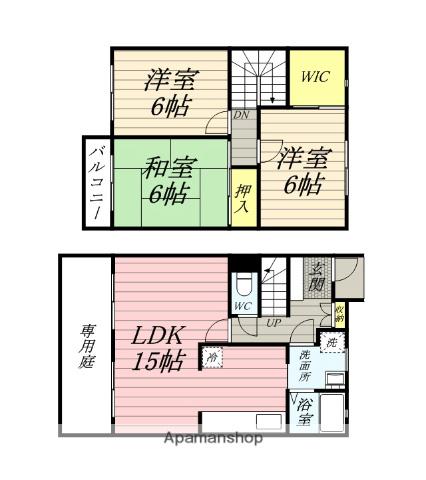 サニースクウェア津島B(3LDK/1階)の間取り写真