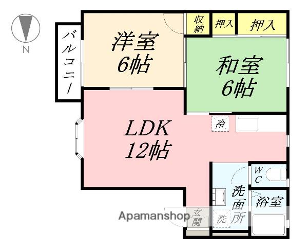 コーポ・カサブランカ(2LDK/2階)の間取り写真