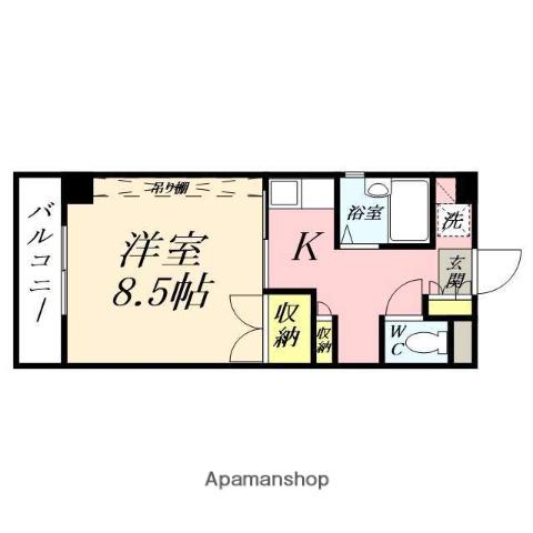 Fマンション(1K/3階)の間取り写真