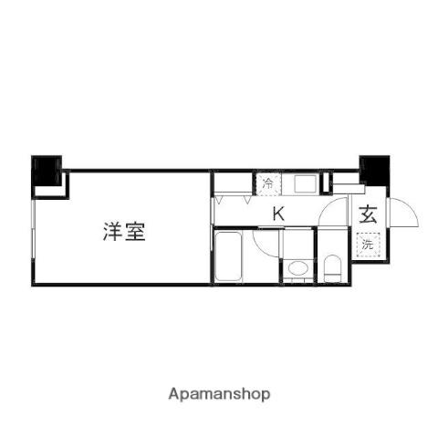 アルファコンフォート岡山(ワンルーム/6階)の間取り写真
