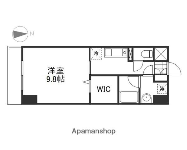 ハアラン表町(1K/4階)の間取り写真