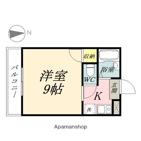 ウィステリア(1K/2階)の間取り写真