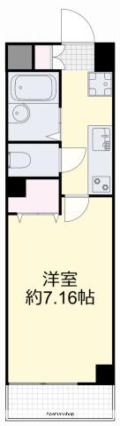 ジュネス医大東(1K/8階)の間取り写真