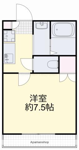 リアライズ津高(1K/3階)の間取り写真