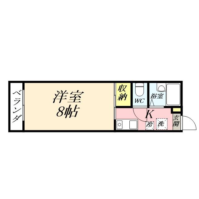 サークルS(1K/3階)の間取り写真