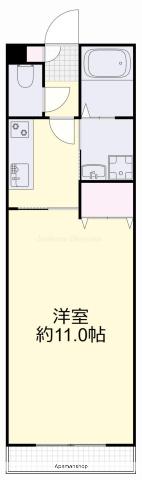 青江ビル(1K/5階)の間取り写真