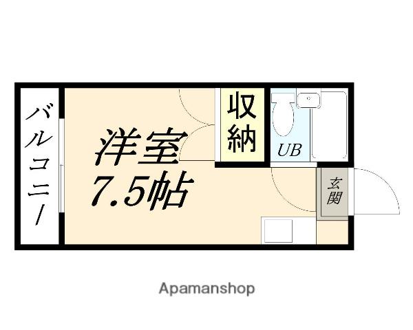 ホープ伊島A棟(ワンルーム/4階)の間取り写真