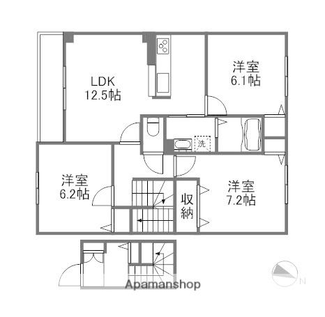 メゾン・ジャスミン(3LDK/2階)の間取り写真