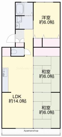 サバ—ヴ西坂(3LDK/2階)の間取り写真