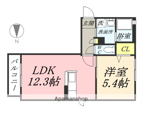 シャーメゾングロワールA(1LDK/1階)の間取り写真