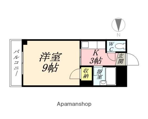 プレアール新屋敷(1K/3階)の間取り写真