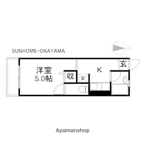 ハイツユタカ(1K/1階)の間取り写真