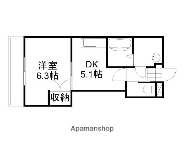 GRAND ETERNA岡山 2(1DK/6階)の間取り写真