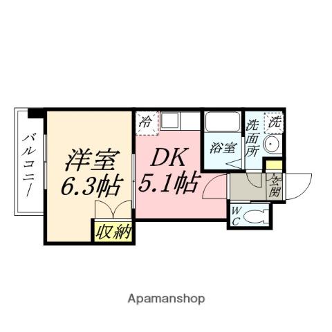 GRAND ETERNA岡山 2(1DK/6階)の間取り写真