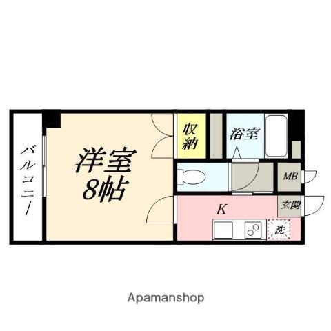 パルミラ江並(1K/3階)の間取り写真