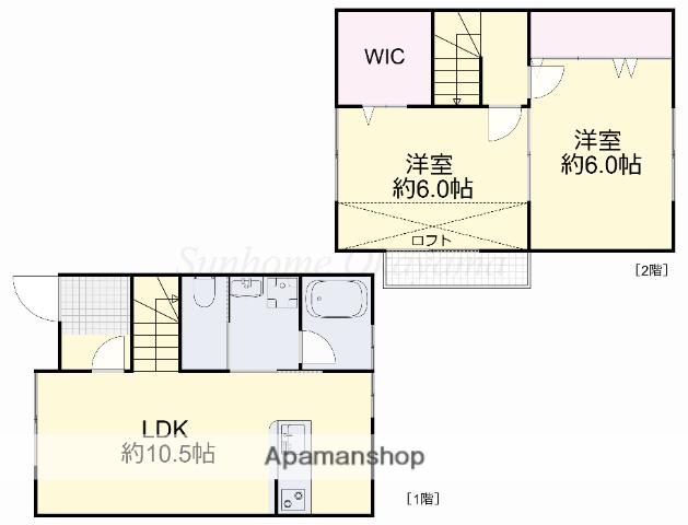 カーサフィオーレ泉田(2LDK/1階)の間取り写真