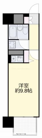 朝日プラザリバーサイド県庁前(ワンルーム/8階)の間取り写真