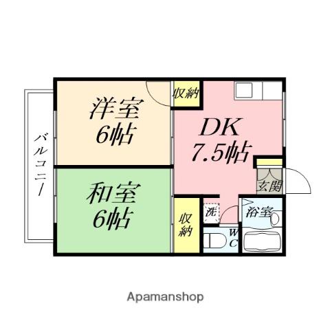 コーポニューライフ(2DK/2階)の間取り写真