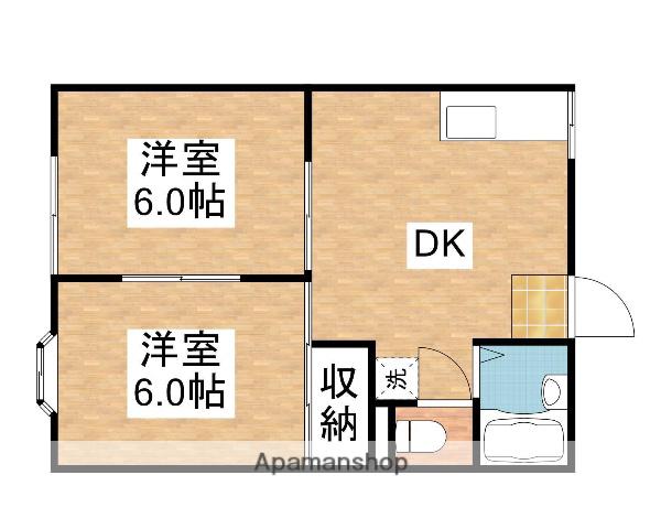 メゾンサンキール(2DK/1階)の間取り写真