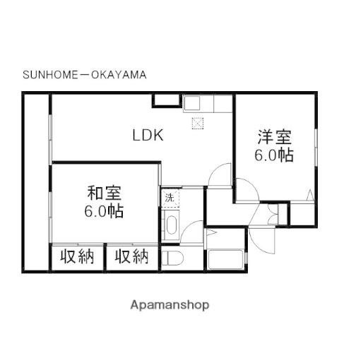 アメニティタウンA(2LDK/1階)の間取り写真