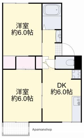 プレジール90(2DK/2階)の間取り写真