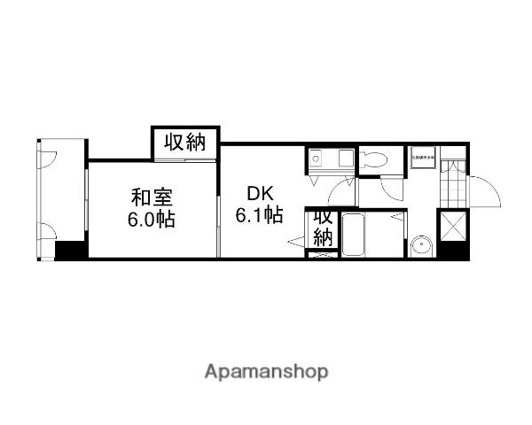 朝日プラザ岡山サウスフロント(1DK/5階)の間取り写真
