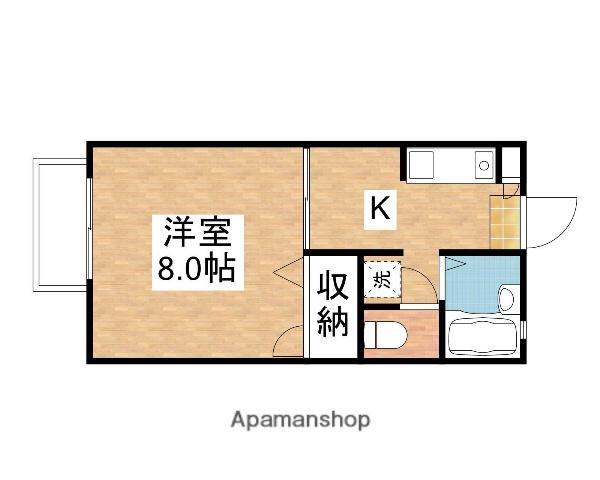 シャーメゾンスイート A棟(1K/2階)の間取り写真